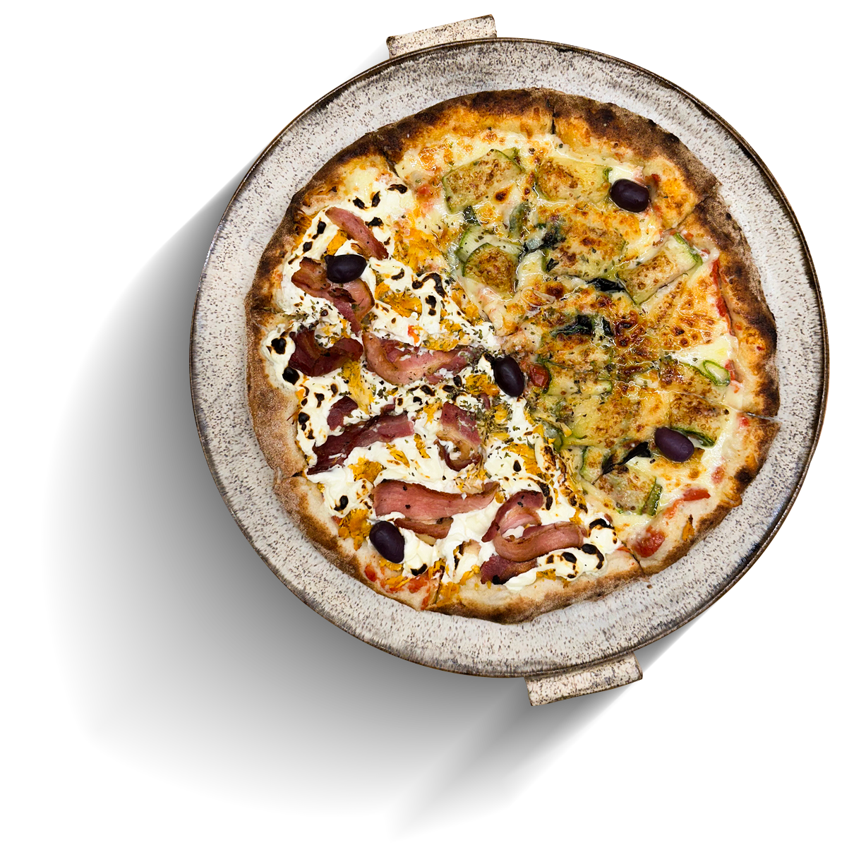 Pizza com ingredientes